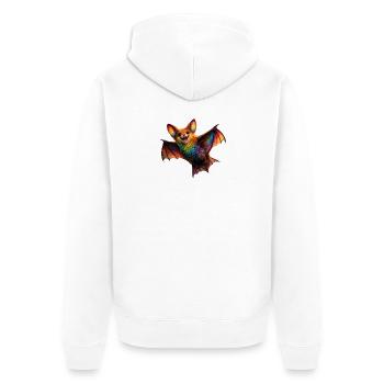 Regenbogenfledermaus Nachtwesen - Unisex Premium Bio Zip Hoodie - Weiß - Hinten - Thijin (182cm)