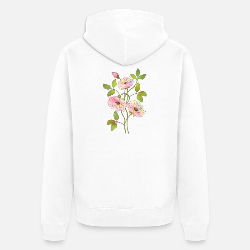 Fleur - Veste à capuche bio Premium Unisexe - blanc