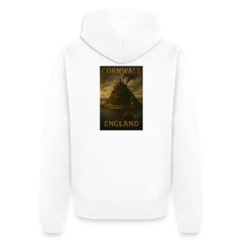 Cornwall England – Steampunk Travel Poster - Unisex Premium Organic Zip Hoodie - white - Back - Thijin (182cm)
