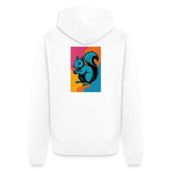 Art pop coloré d’écureuil - Veste à capuche bio Premium Unisexe - blanc - Dos - Thijin (182cm)