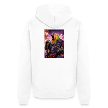 RockyZoo7 - Unisex Premium Organic Zip Hoodie - white - Back - Thijin (182cm)