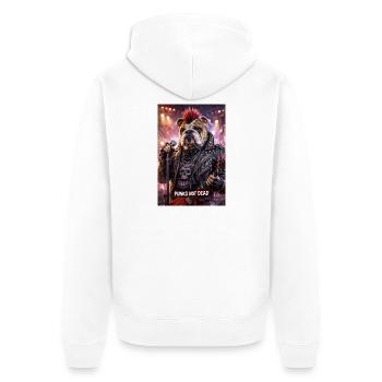 RockyZoo16 - Unisex Premium Organic Zip Hoodie - white - Back - Thijin (182cm)
