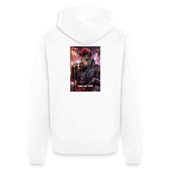 RockyZoo18 - Unisex Premium Organic Zip Hoodie - white - Back - Thijin (182cm)