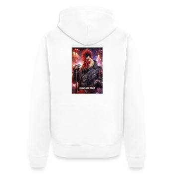 RockyZoo13 - Unisex Premium Organic Zip Hoodie - white - Back - Thijin (182cm)
