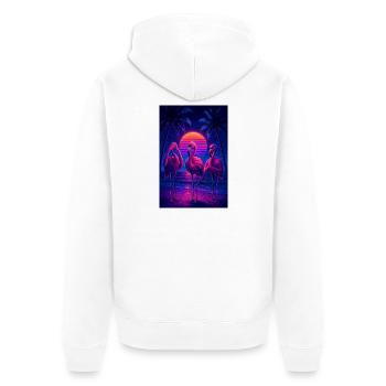 RockyZoo25 - Unisex Premium Organic Zip Hoodie - white - Back - Thijin (182cm)