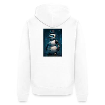 RockyZoo21 - Unisex Premium Organic Zip Hoodie - white - Back - Thijin (182cm)