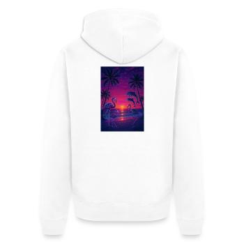 RockyZoo23 - Unisex Premium Organic Zip Hoodie - white - Back - Thijin (182cm)