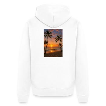 RockyZoo28 - Unisex Premium Organic Zip Hoodie - white - Back - Thijin (182cm)