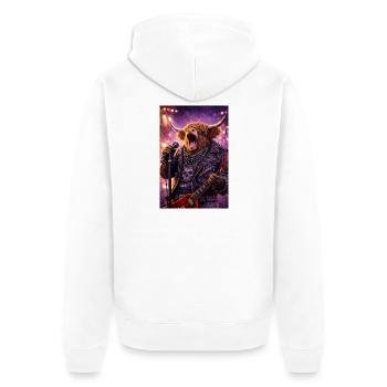 RockyZoo33 - Unisex Premium Organic Zip Hoodie - white - Back - Thijin (182cm)
