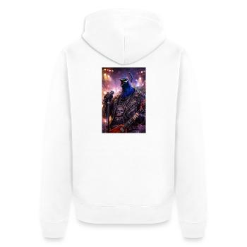 RockyZoo41 - Unisex Premium Bio Zip Hoodie - Weiß - Hinten - Thijin (182cm)