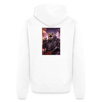 RockyZoo49 - Unisex Premium Organic Zip Hoodie - white - Back - Thijin (182cm)