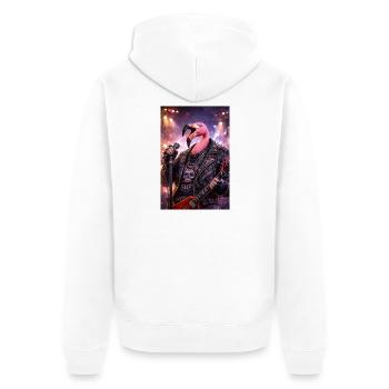 RockyZoo47 - Unisex Premium Organic Zip Hoodie - white - Back - Thijin (182cm)