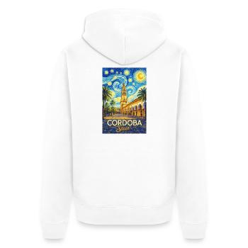 Cordoba Spain - Unisex Premium Organic Zip Hoodie - white - Back - Thijin (182cm)
