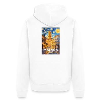 Malaga Spain - Unisex Premium Bio Zip Hoodie - Weiß - Hinten - Thijin (182cm)
