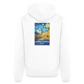Vitoria-Gasteiz Spain - Unisex Premium Organic Zip Hoodie - white - Back - Thijin (182cm)
