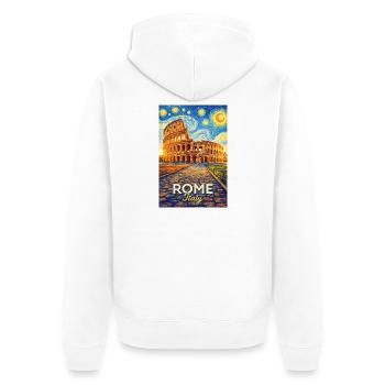 Rom, Italien. - Unisex Premium Bio Zip Hoodie - Weiß - Hinten - Thijin (182cm)