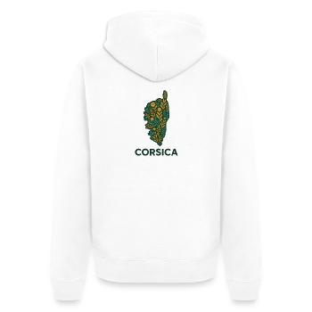 Corsica Immortelle - Unisex Premium Bio Zip Hoodie - Weiß - Hinten - Thijin (182cm)