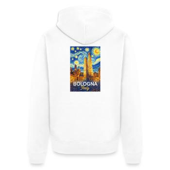 Bologna, Italy - Unisex Premium Organic Zip Hoodie - white - Back - Thijin (182cm)