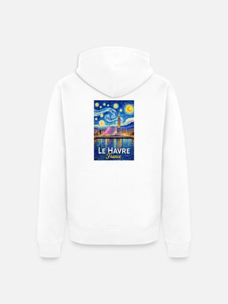 Le Havre, Frankreich - Unisex Premium Bio Zip Hoodie - Weiß