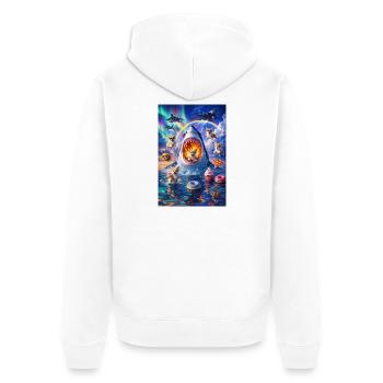 Puppy shark in color chaos - Unisex Premium Organic Zip Hoodie - white - Back - Thijin (182cm)