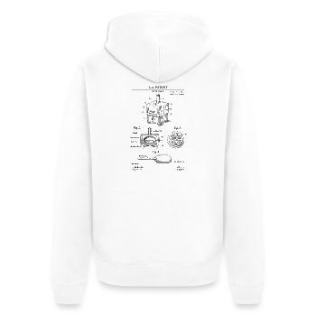 Pizza Oven Patent Blueprint  - Unisex Premium Organic Zip Hoodie - white - Back - Thijin (182cm)