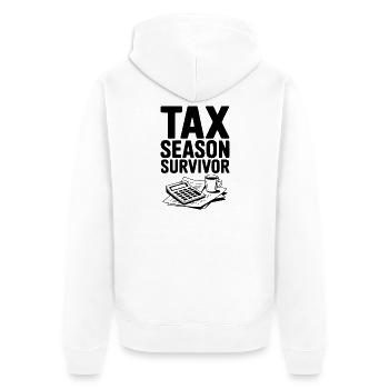 Tax Season Survivor - Unisex Premium Organic Zip Hoodie - white - Back - Thijin (182cm)