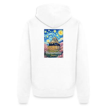 Hamamatsu Japan  - Unisex Premium Bio Zip Hoodie - Weiß - Hinten - Thijin (182cm)