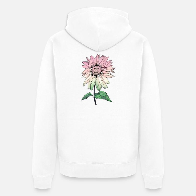 Blume - Unisex Premium Bio Zip Hoodie - Weiß