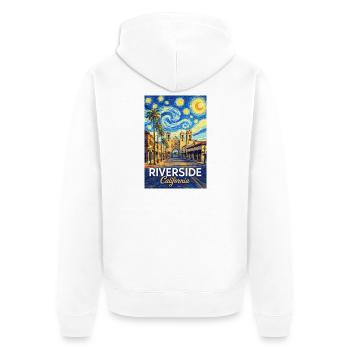 Riverside, California - Unisex Premium Organic Zip Hoodie - white - Back - Thijin (182cm)