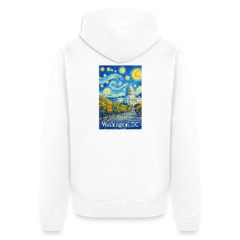Washington, D.C. - Unisex Premium Bio Zip Hoodie - Weiß - Hinten - Thijin (182cm)