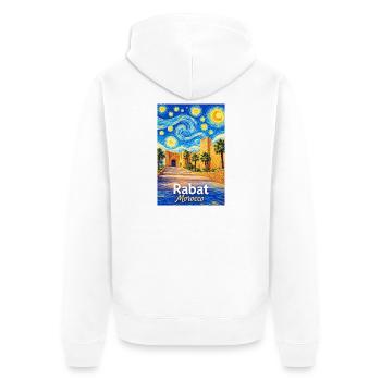 Rabat Maroc Nuit étoilée - Veste à capuche bio Premium Unisexe - blanc - Dos - Thijin (182cm)