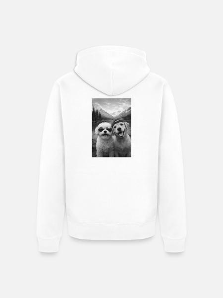 Bergsee Pfotenfreundschaft - Unisex Premium Bio Zip Hoodie - Weiß