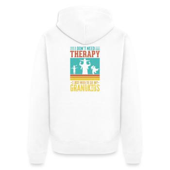 Opa und Enkelkinder lieben Unbreakable Bond am meisten - Unisex Premium Bio Zip Hoodie - Weiß - Hinten - Thijin (182cm)