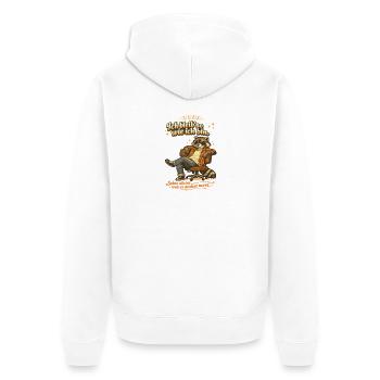 Ich bleib so wie ich bin, weil es andere stört - Unisex Premium Bio Zip Hoodie - Weiß - Hinten - Thijin (182cm)