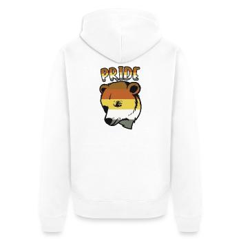 Bear Pride Flag LGBTQ Community Animal Graphic - Unisex Premium Bio Zip Hoodie - Weiß - Hinten - Thijin (182cm)