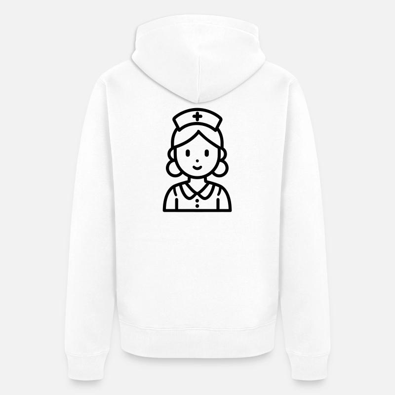 infirmière - Veste à capuche bio Premium Unisexe - blanc