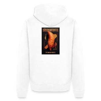 Sweet Potato Geometric Orange Root - Unisex Premium Organic Zip Hoodie - white - Back - Thijin (182cm)