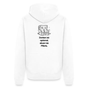 Ultra dämliche Möwen Strandkorb Meme  - Unisex Premium Bio Zip Hoodie - Weiß - Hinten - Thijin (182cm)