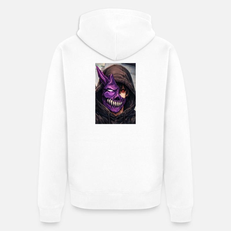 Masque de Démon en sweat à capuche - Veste à capuche bio Premium Unisexe - blanc