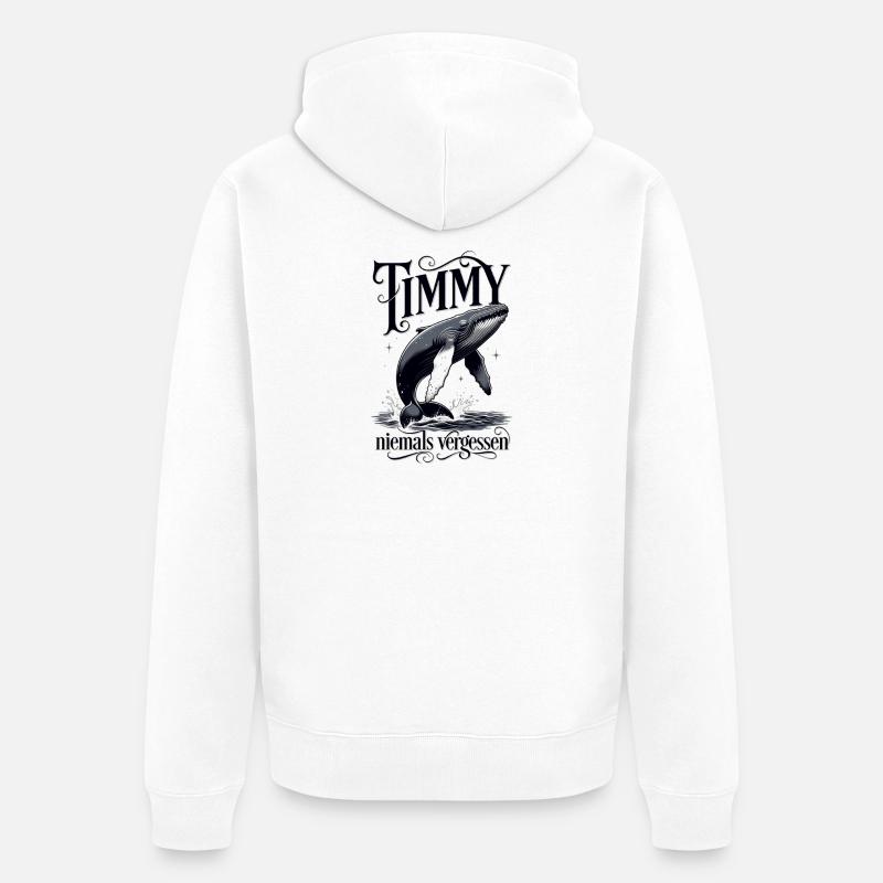 Timmy, der Wal - Unisex Premium Bio Zip Hoodie - Weiß