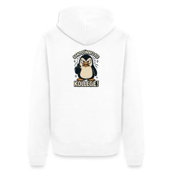 Guten Morgen Ganz Dünnes Eis Freundchen Pinguin - Unisex Premium Bio Zip Hoodie - Weiß - Hinten - Thijin (182cm)