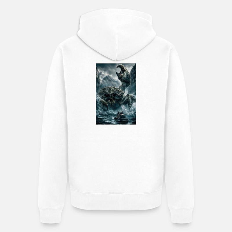 Blocage du Kraken gelé - Veste à capuche bio Premium Unisexe - blanc