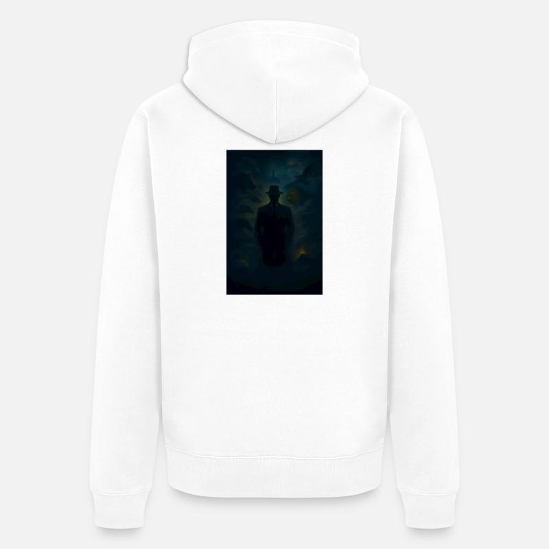 Des puzzles d’ombre dans le brouillard - Veste à capuche bio Premium Unisexe - blanc