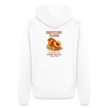 Peach Fruit Summer Retro - Unisex Premium Organic Zip Hoodie - white - Back - Thijin (182cm)