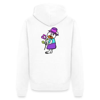 Teddy Teddy Ours en peluche Enfants fleurs Fleurs Maman Fête des Mères - Veste à capuche bio Premium Unisexe - blanc - Dos - Thijin (182cm)