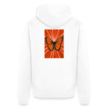 papillon - Veste à capuche bio Premium Unisexe - blanc - Dos - Thijin (182cm)