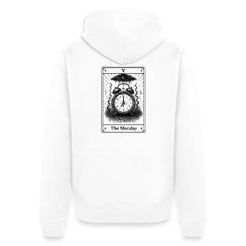 Montag | Tarotkarte Alltag - Unisex Premium Bio Zip Hoodie - Weiß - Hinten - Thijin (182cm)