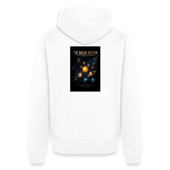 Kosmische Reise des Sonnensystems - Unisex Premium Bio Zip Hoodie - Weiß - Hinten - Thijin (182cm)