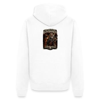 Trop vieux pour les boys bands – Heavy Metal pour toujours - Veste à capuche bio Premium Unisexe - blanc - Dos - Thijin (182cm)