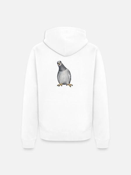 Aquarell Taube auf Schwarz - Unisex Premium Bio Zip Hoodie - Weiß